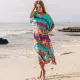 Rayon positioning flower robe bikini sunscreen
