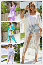 Lace embroidered dress beach blouse
