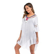 Open back broom head beach blouse