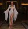 Sexy fringe deep V perspective dress