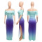 Gradient contrast split dress