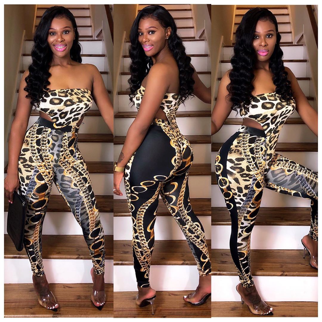 two piece cheetah print outfit
