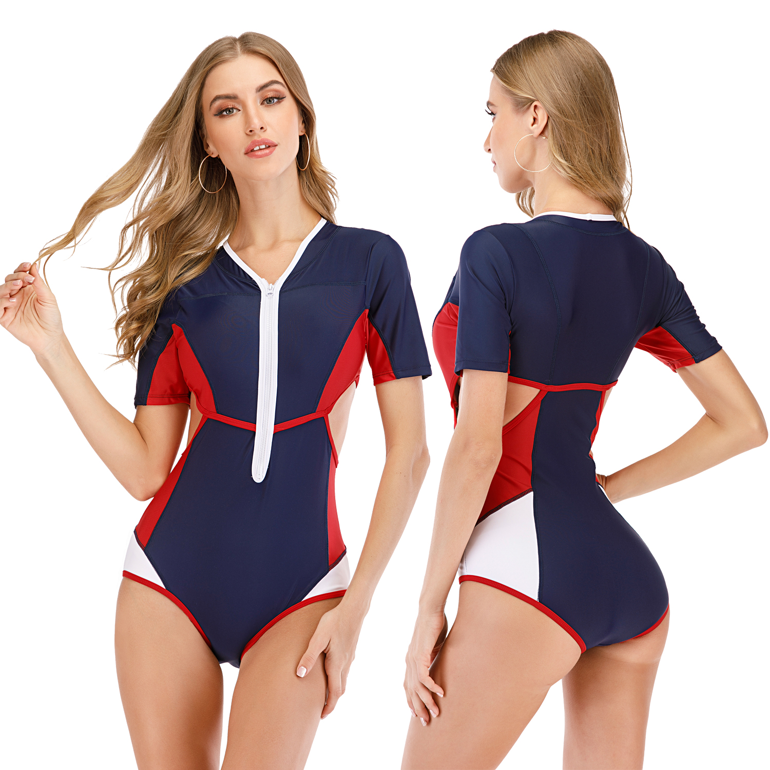 US 8 24 One Piece Short Sleeve Swimsuit Www keke lover
