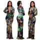 Sexy fashion print panel dress