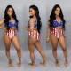 Two piece swimsuit with sexy print