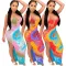 Tie Dye Dress open back sexy long skirt