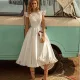 Short sleeve waist dress puff skirt
