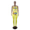 Two piece casual sport print suspender pants