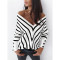 Striped V-neck T-shirt sweater
