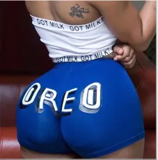 Sexy women's tight shorts Print Shorts Yoga Pants