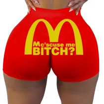 Sexy women's tight shorts Print Shorts Yoga Pants