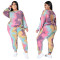 Printed long sleeve crew neck Pants Set (without mask)