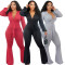 V-neck flared Jumpsuit with high waistband