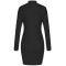 Solid color long sleeve waist pack hip knitted dress (single skirt)
