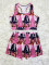 Sexy pattern print vest Shorts Set