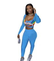 Two piece leisure sport print set