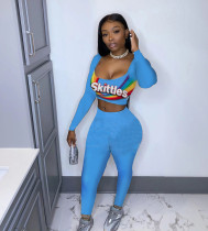 Two piece leisure sport print set