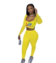 Two piece leisure sport print set
