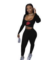 Two piece leisure sport print set