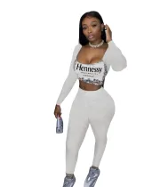 Two piece leisure sport print set
