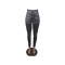Casual mid waist zipper solid leather pants