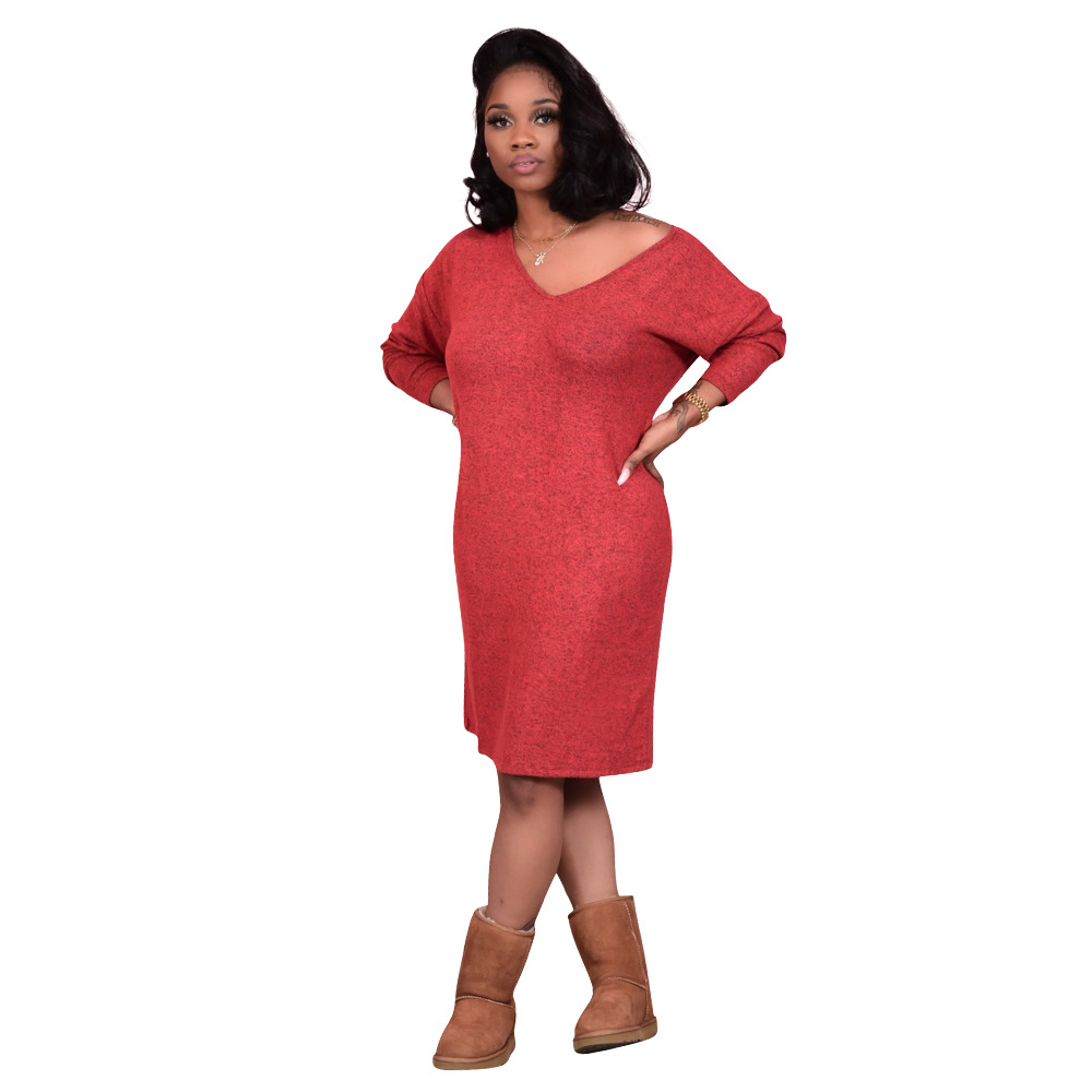 v shape neck gown