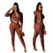 Flocked Leather Two Piece Set