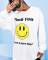 Smiley face printed casual top in English