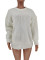 Pure white loose sweater