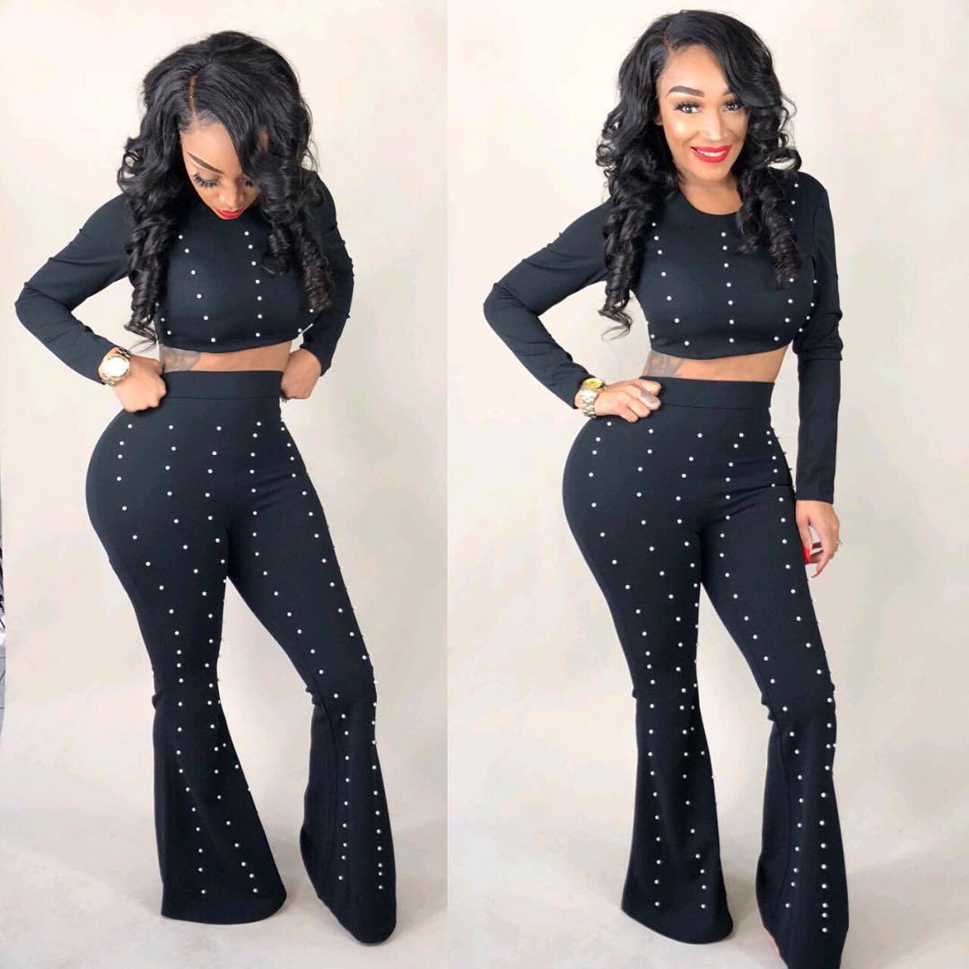 two piece flare pants set