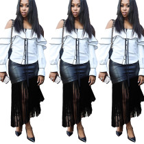 Tassel Pu skirt