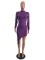 Sexy solid round neck dress