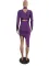 Sexy solid round neck dress