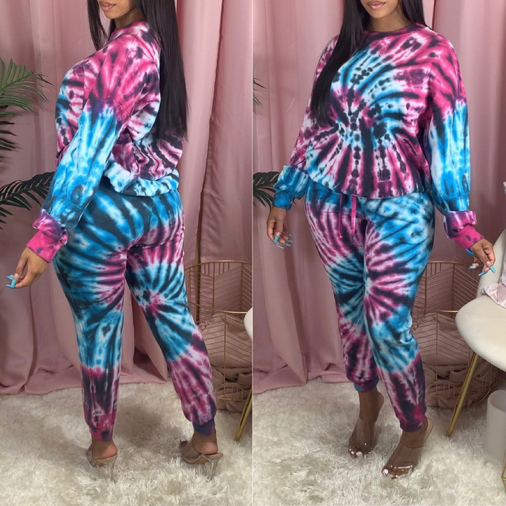 tie dye two piece set sweats