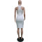 Positioning cartoon print round neck sleeveless dress