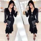 Sexy deep V perspective pencil skirt lace skirt