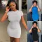 Solid short sleeve sport dress