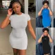 Solid short sleeve sport dress