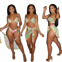 Three piece suit with sexy bandage printing