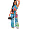 Printed beach bathing suit with neck and chest