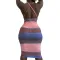 Sexy suspender, low cut and leaky back Printed Dress
