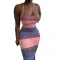 Sexy suspender, low cut and leaky back Printed Dress