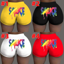 Sexy tight shorts printed shorts Yoga Pants