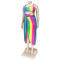 Sexy Rainbow Striped one piece swimming dress