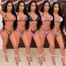 Fashion two piece backless bikini