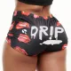 Casual shorts lips letter print hot pants