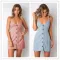 Fashion cardigan solid color drawstring dress