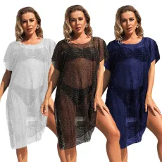 Cut out blouse long skirt swimsuit jacket