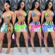 Bandage printed bathing suit