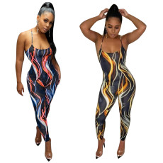 Sexy mesh perspective stitching Jumpsuit